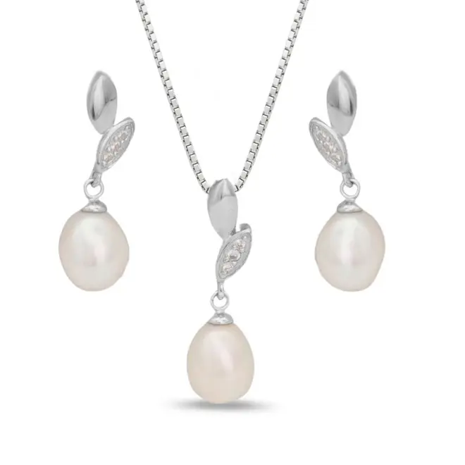 Conjunto Navete com Pérola Biwa