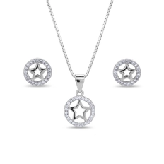 Conjunto de Prata Redondo de Estrela