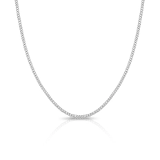Corrente Gourmette Fina Diamantada 40 cm