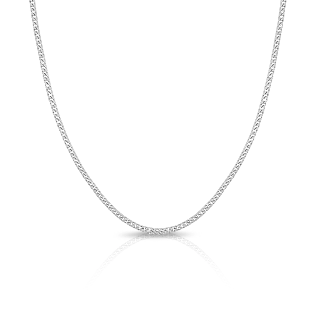 Corrente Gourmette Fina Diamantada 40 cm