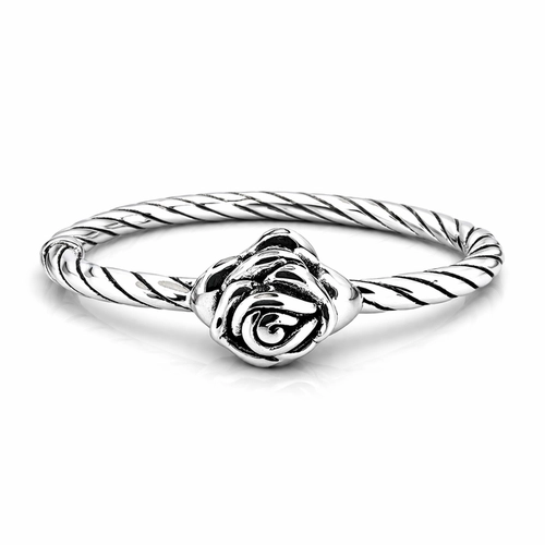 Bracelete Aberto com Flor Envelhecida