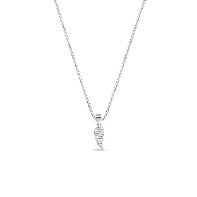 Gargantilha de Prata Asa com Zircônias Cristal