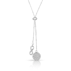 Gargantilha Gravata com Medalha e Infinito de Zircônias Cristal