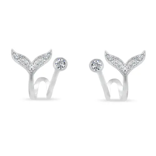 Brinco Top Cauda de Baleia com Zircônia Cristal
