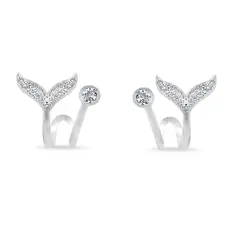 Brinco Top Cauda de Baleia com Zircônia Cristal