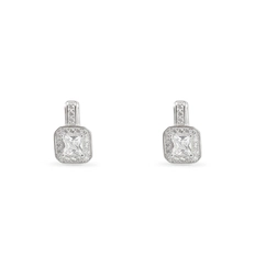 Brinco Top Quadrado com Zircônia Cristal