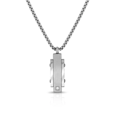 Corrente de Aço com Pingente e Zircônia Cristal
