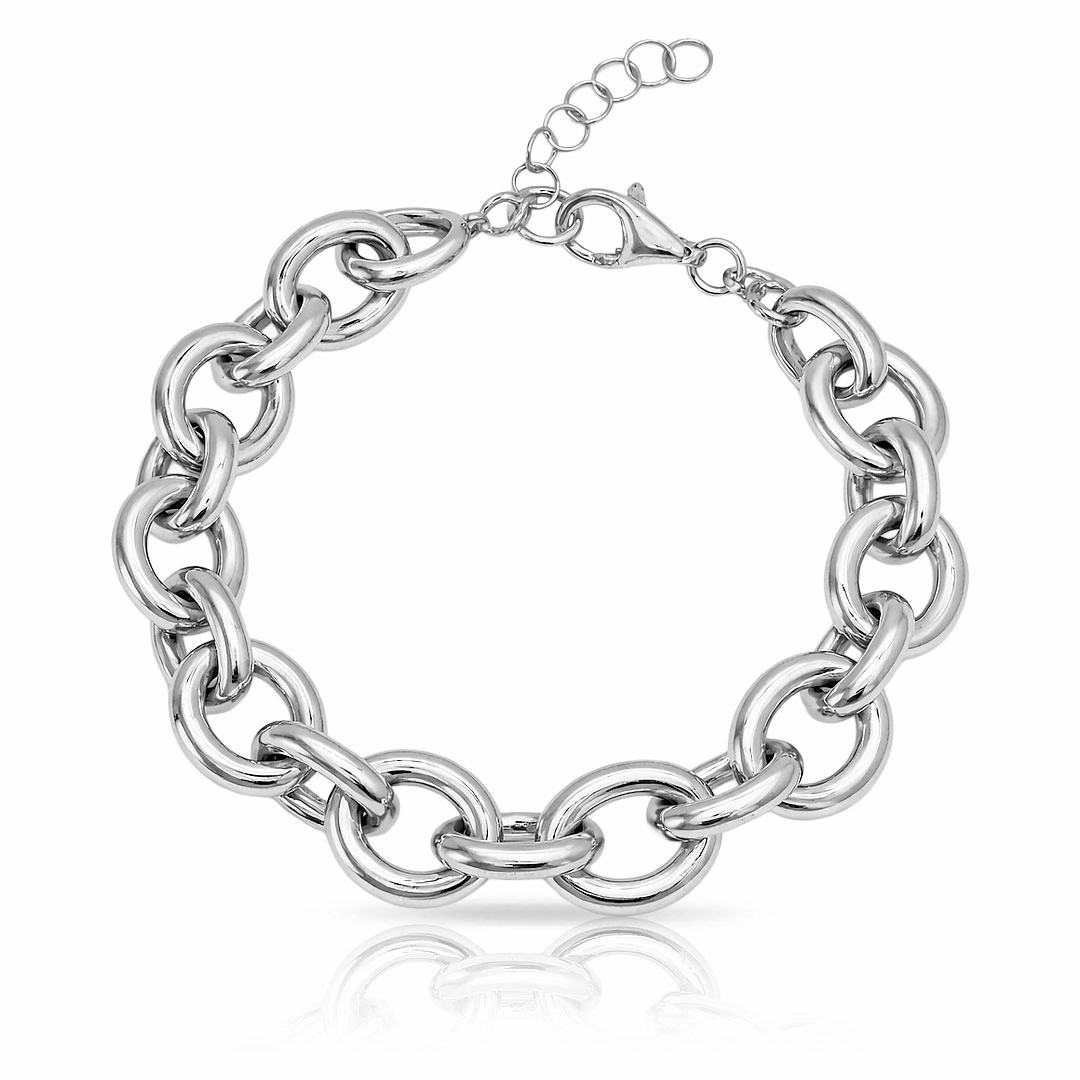 Pulseira de Elos Redondos Espelhados