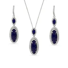 Conjunto Lápis Lazúli e Zircônias Cristal