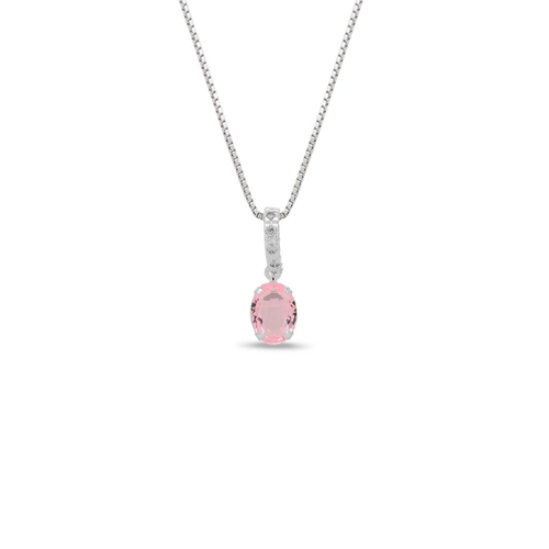 Gargantilha Com Zircônia Oval Rosa