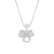 Gargantilha de Prata Laço com Zircônias Cristal