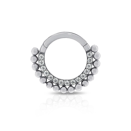 Piercing Argola com Esferas e Zircônias Cristal