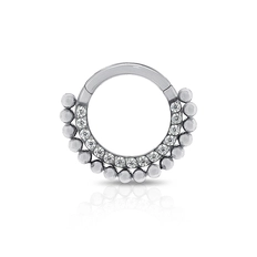 Piercing Argola com Esferas e Zircônias Cristal