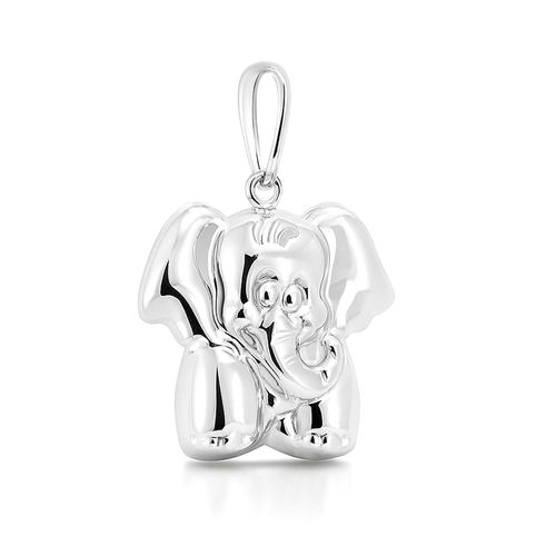 Pingente de Prata Elefante Espelhado