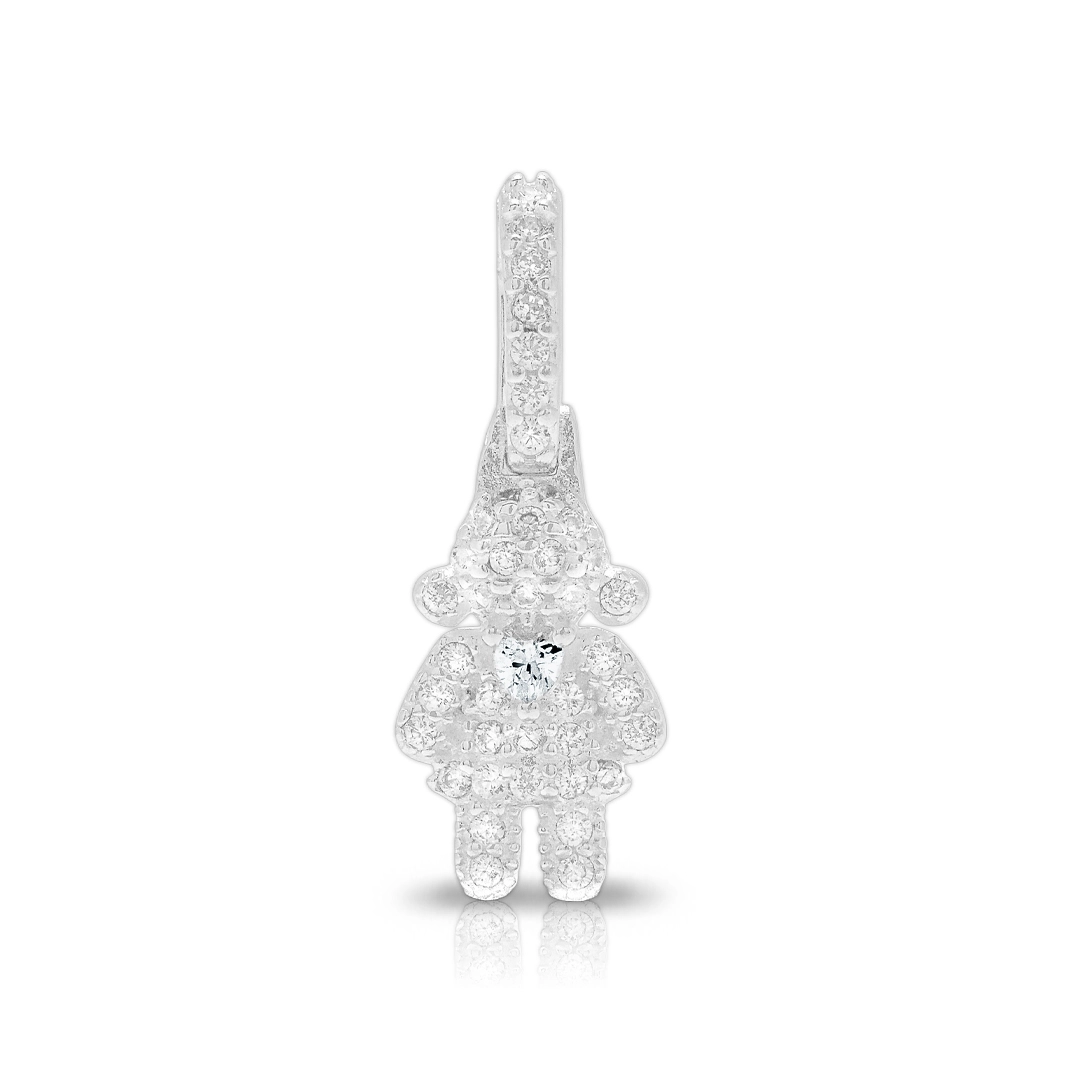 Pingente de Menina Com Zircônias Cristal