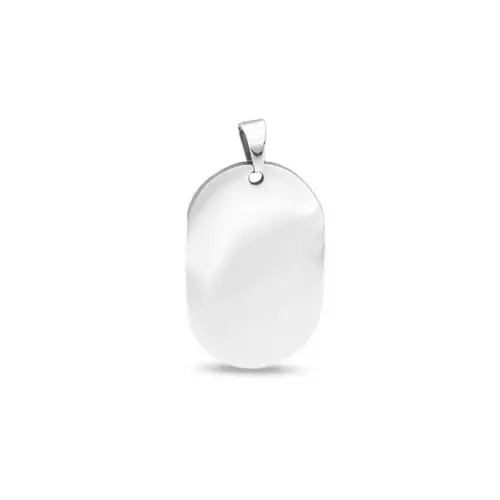Pingente de Placa Lisa Oval