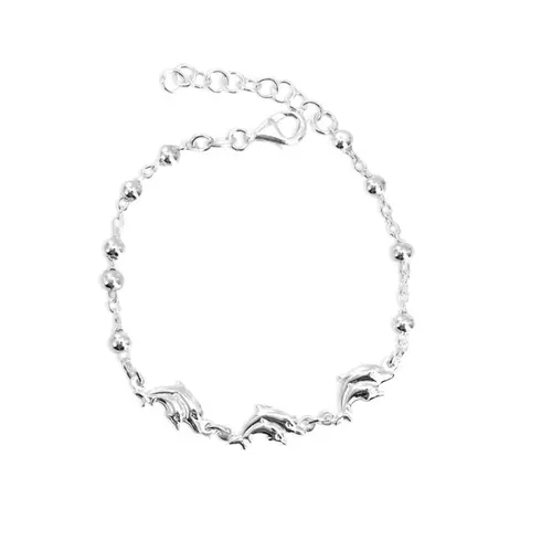 Pulseira de Esferas Espelhadas e Golfinhos