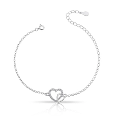 Pulseira com Corações Entrelaçados