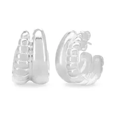 Brinco de Meia Argola Dupla Trabalhada