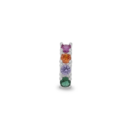 Brinco Ear Cuff Com Zircônias Coloridas (Unidade)