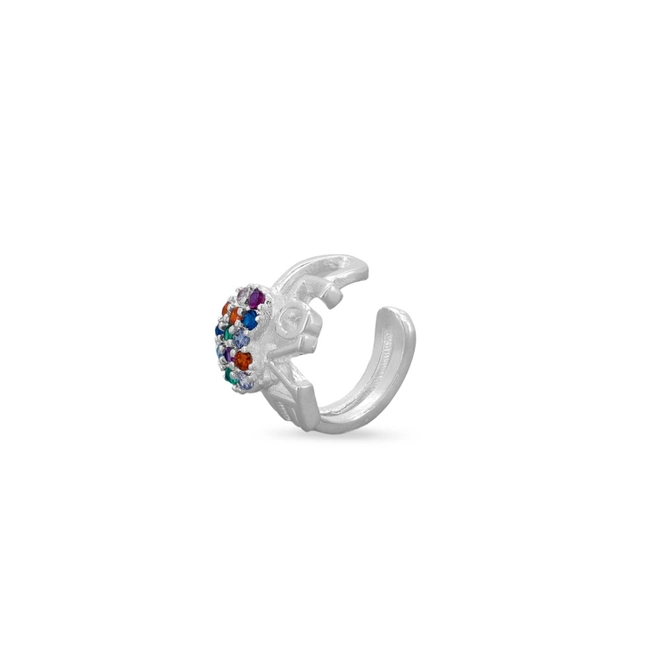 Brinco Ear Cuff Love Com Zircônias Coloridas (Unidade)