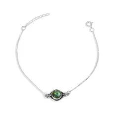 Pulseira em Malha Veneziana com Labradorita Redonda