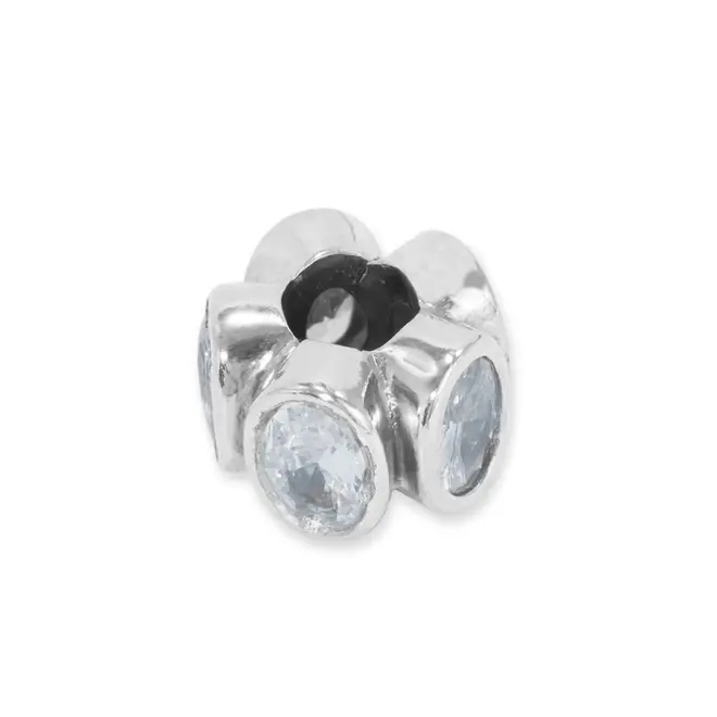 Berloque com Zircônias Cristal Oval