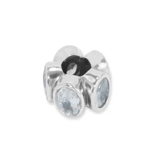 Berloque com Zircônias Cristal Oval