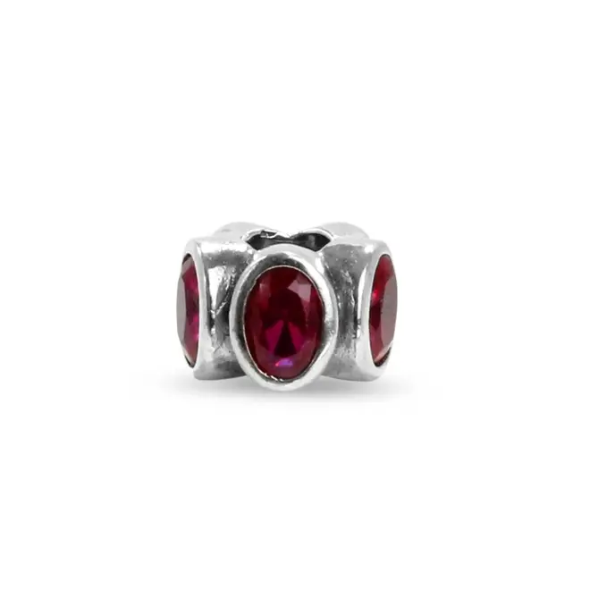 Berloque Envelhecido com Zircônia Rubi Oval