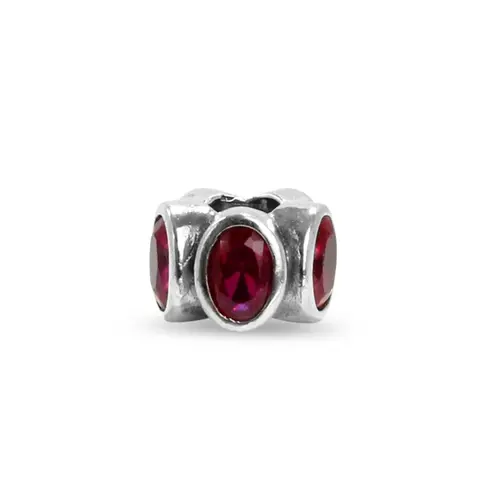 Berloque Envelhecido com Zircônia Rubi Oval
