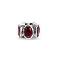 Berloque Envelhecido com Zircônia Rubi Oval