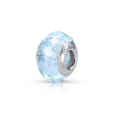 Berloque Separador Murano com Trabalhado Azul Claro