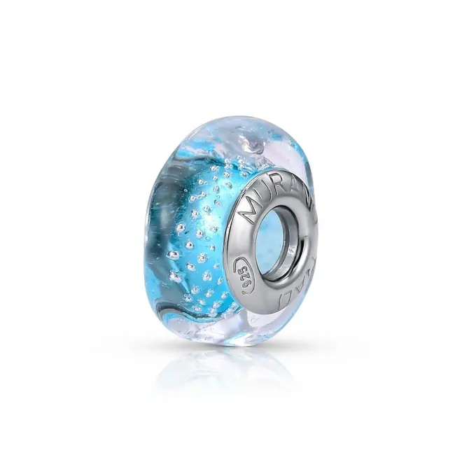 Berloque Separador Murano Azul Facetado