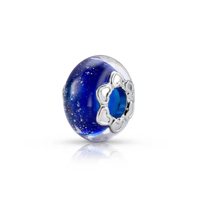 Berloque Separador Murano Azul Noite