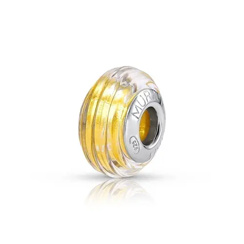 Berloque Separador Murano Dourado Trabalhado