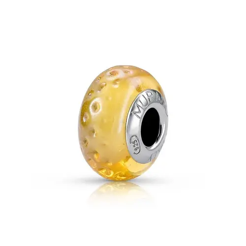 Berloque Separador Murano Dourado Trabalhado