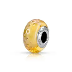 Berloque Separador Murano Dourado Trabalhado