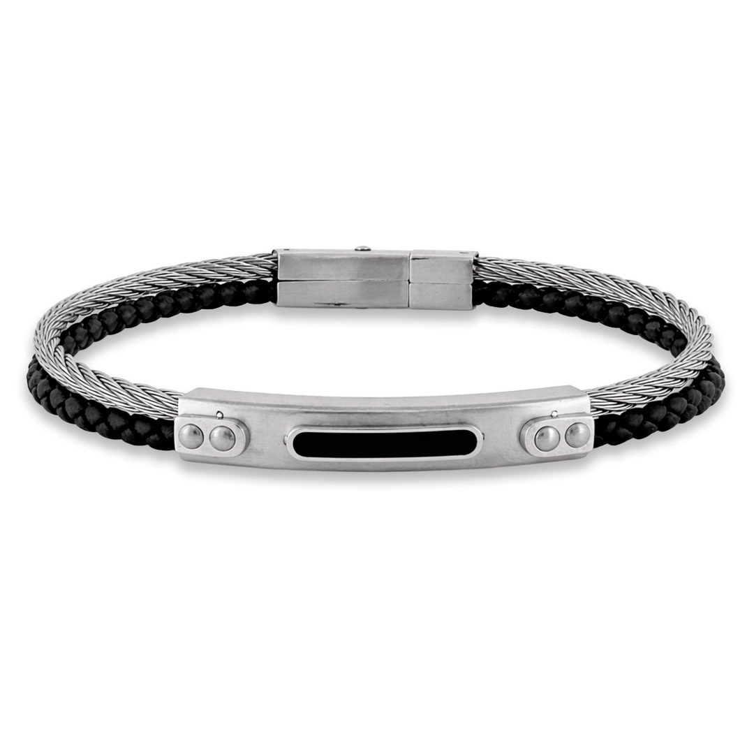 Bracelete Duplo com Placa Trabalhada