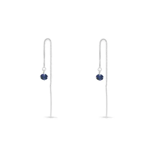 Brinco com Corrente Veneziana e Zircônia Azul Royal