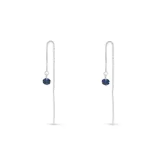 Brinco com Corrente Veneziana e Zircônia Azul Royal