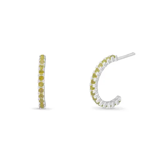Brinco Meia Argola com Zircônia Citrino