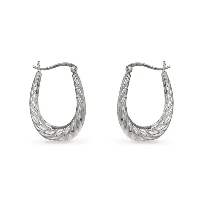 Brinco de Argola Oval Oca e Trabalhada