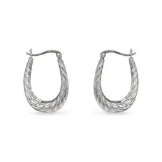 Brinco de Argola Oval Oca e Trabalhada
