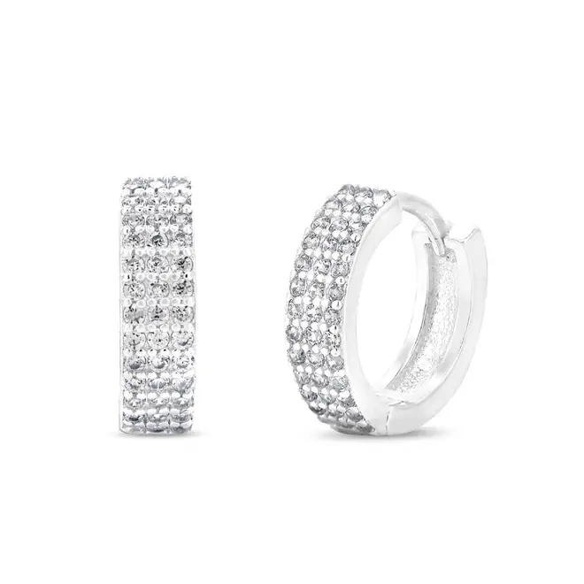 Brinco Argola Click com Zircônia Cristal