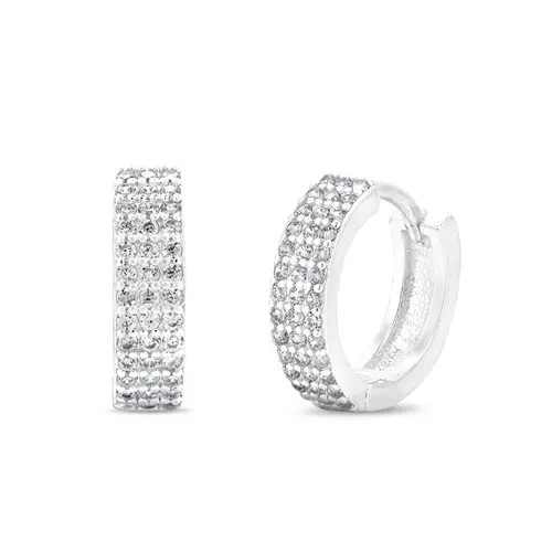 Brinco Argola Click com Zircônia Cristal