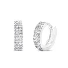 Brinco Argola Click com Zircônia Cristal