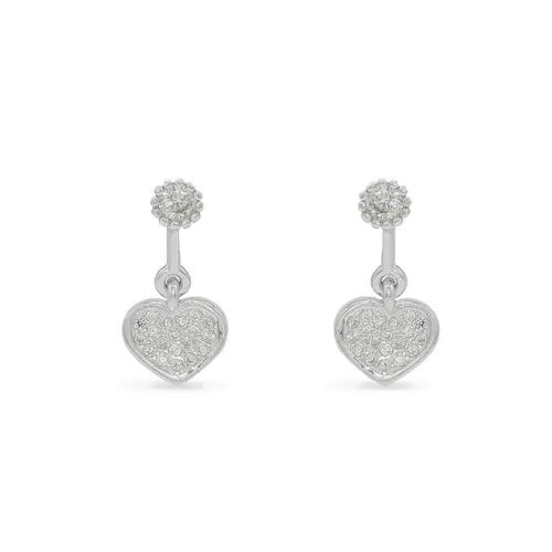 Brinco Balanço com Coração de Zircônia Cristal