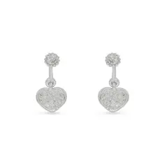 Brinco Balanço com Coração de Zircônia Cristal