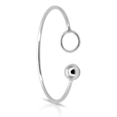 Bracelete Vazado com Esfera e Círculo