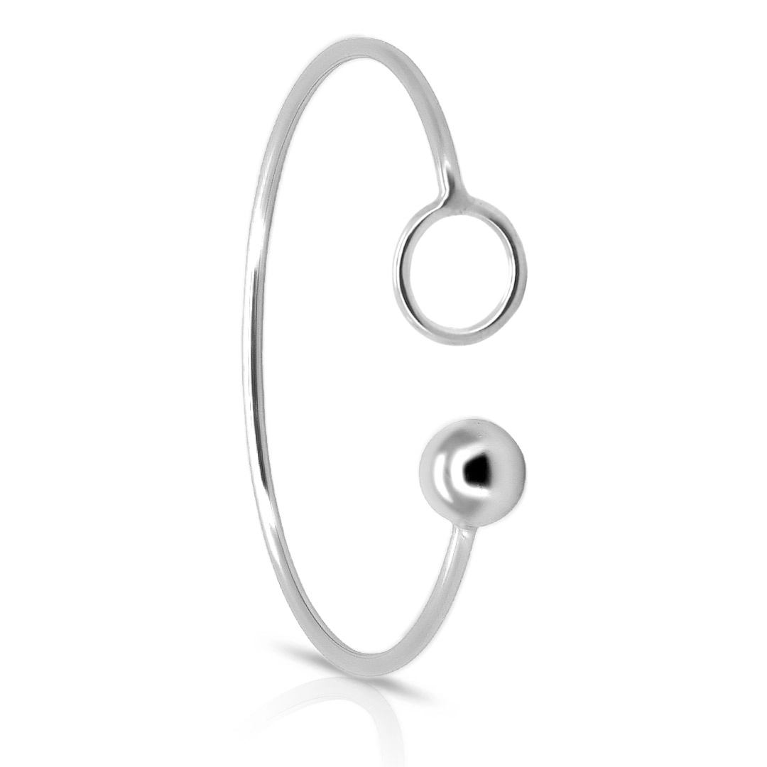 Bracelete Vazado com Esfera e Círculo